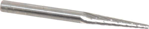 SGS Pro - 1/8" Cut Diam, 1/8" Shank Diam, Cone Head Double Cut Burr - Carbide, Point End, 5/8" LOC, 1-1/2" OAL - Top Tool & Supply