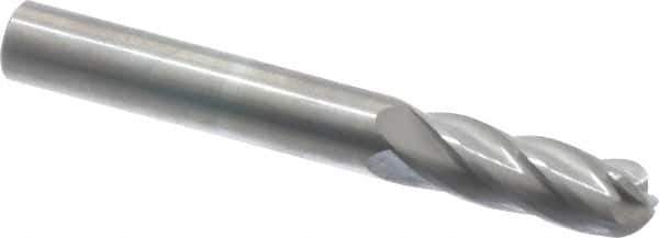 SGS Pro - 1/4" Cut Diam, 1/4" Shank Diam, Cylinder with Radius Head Single Cut Burr - Carbide, Radius End, 3/4" LOC, 2" OAL - Top Tool & Supply