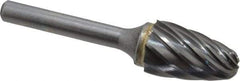 SGS Pro - 5/8" Cut Diam, 1/4" Shank Diam, Tree with Radius Head Single Cut Burr - Carbide, Radius End, 1" LOC, 2-3/4" OAL - Top Tool & Supply