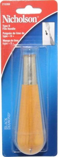 Nicholson - 4-7/8" Long x 1-5/16" Diam File Handle - For Use with 10 & 12" Files - Top Tool & Supply