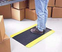 Wearwell - 12' Long x 3' Wide, Dry Environment, Anti-Fatigue Matting - Black, Vinyl with Vinyl Sponge Base, Beveled on 4 Sides - Top Tool & Supply