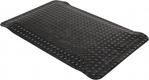 Wearwell - 3' Long x 2' Wide, Dry Environment, Anti-Fatigue Matting - Black, Vinyl with Nitrile Blend Base, Beveled on 4 Sides - Top Tool & Supply