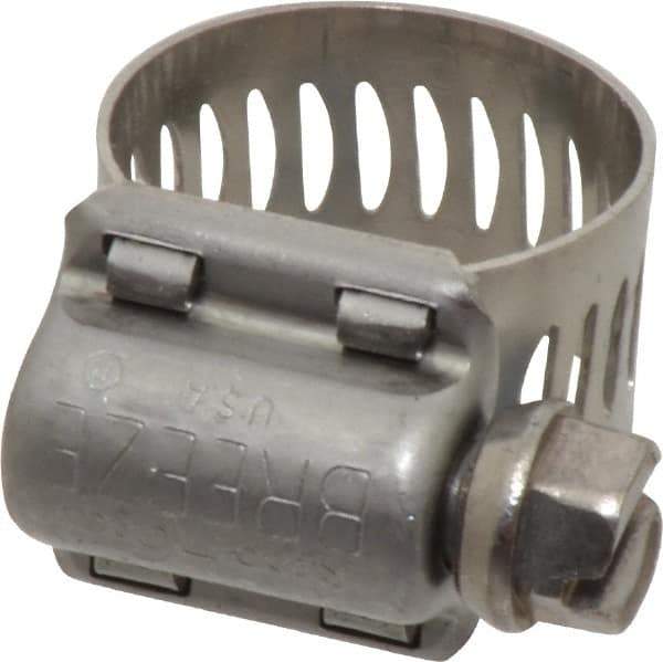 IDEAL TRIDON - SAE Size 06, 7/16 to 25/32" Diam, Stainless Steel MS Series MIL-Spec Worm Drive Clamp - 1/2" Wide, Material Grade 300 SERIES, Series MS Mil Spec - Top Tool & Supply