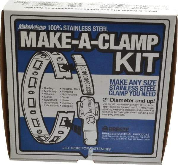 Made in USA - 2" Diam, Hose Clamp Kit - Top Tool & Supply