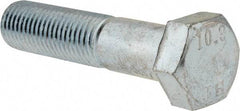 Value Collection - M20x2.50mm Metric Coarse, 90mm Length Under Head Hex Head Cap Screw - Partially Threaded, Grade 10.9 Alloy Steel, Zinc-Plated Finish, 30mm Hex - Top Tool & Supply