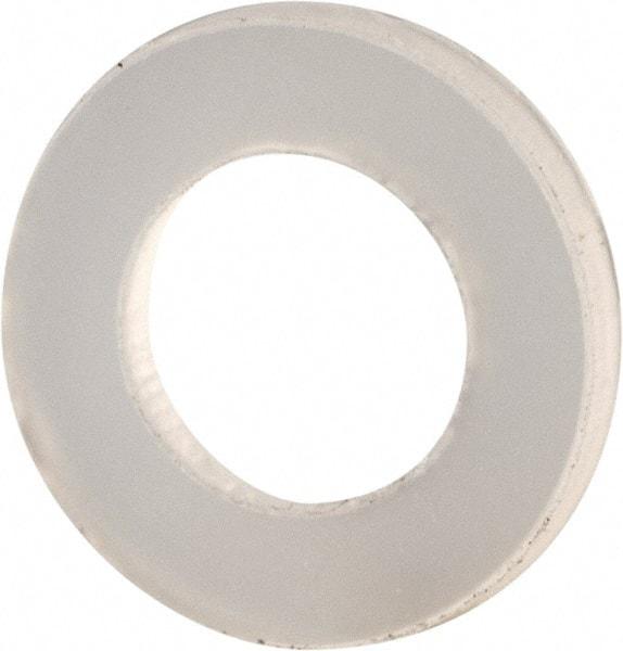 Made in USA - #4 Screw, Grade 6/6 Nylon Standard Flat Washer - 0.12" ID x 0.22" OD, 0.031" Thick, Plain Finish - Top Tool & Supply