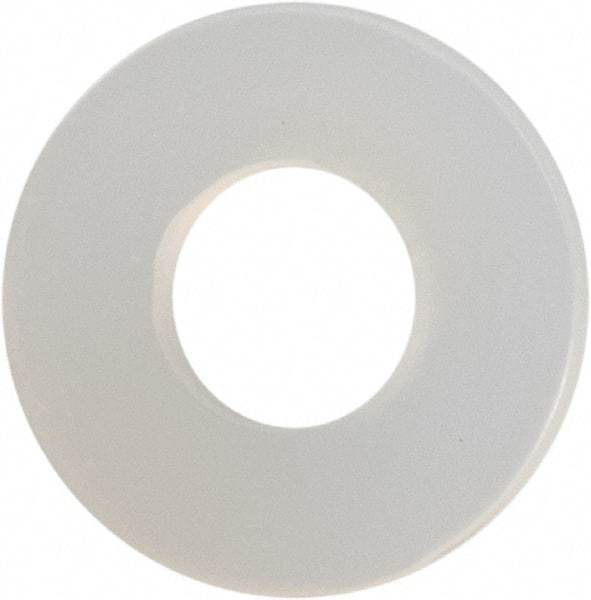 Made in USA - #4 Screw, Grade 6/6 Nylon Standard Flat Washer - 0.12" ID x 0.28" OD, 0.031" Thick, Plain Finish - Top Tool & Supply