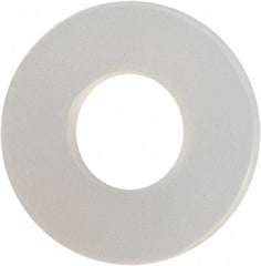 Made in USA - #4 Screw, Grade 6/6 Nylon Standard Flat Washer - 0.12" ID x 0.28" OD, 0.031" Thick, Plain Finish - Top Tool & Supply