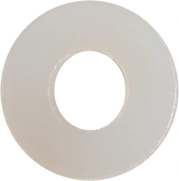 Made in USA - #8 Screw, Grade 6/6 Nylon Standard Flat Washer - 0.177" ID x 0.408" OD, 0.062" Thick, Plain Finish - Top Tool & Supply