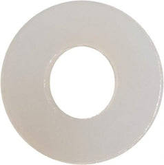 Made in USA - #8 Screw, Grade 6/6 Nylon Standard Flat Washer - 0.177" ID x 0.408" OD, 0.062" Thick, Plain Finish - Top Tool & Supply