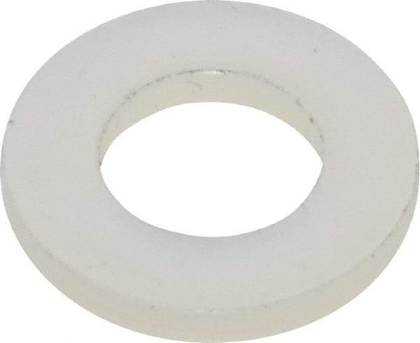 Made in USA - #12 Screw, Grade 6/6 Nylon Standard Flat Washer - 0.252" ID x 0.472" OD, 0.062" Thick, Plain Finish - Top Tool & Supply