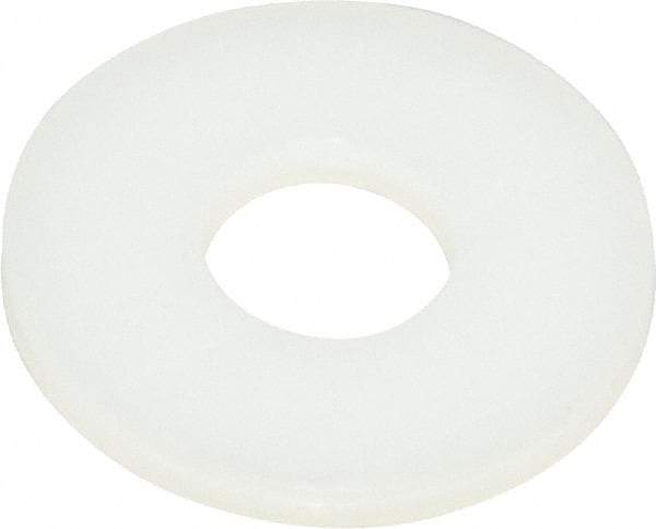 Made in USA - 1/4" Screw, Grade 6/6 Nylon Standard Flat Washer - 0.26" ID x 0.687" OD, 0.062" Thick, Plain Finish - Top Tool & Supply