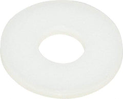 Made in USA - 1/4" Screw, Grade 6/6 Nylon Standard Flat Washer - 0.26" ID x 0.687" OD, 0.062" Thick, Plain Finish - Top Tool & Supply