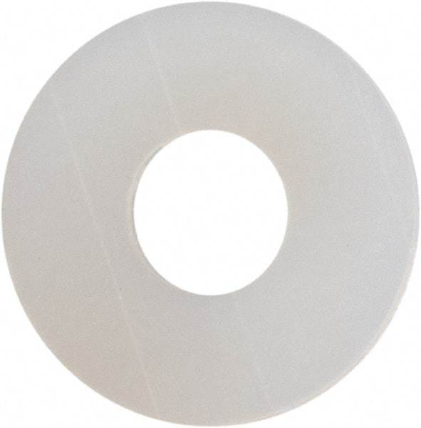 Made in USA - #3 Screw, Grade 6/6 Nylon Standard Flat Washer - 0.109" ID x 0.312" OD, 0.031" Thick, Plain Finish - Top Tool & Supply