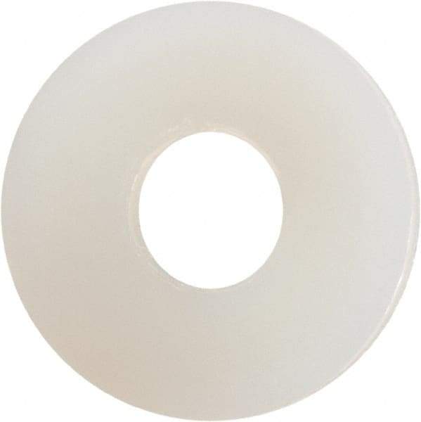 Made in USA - #5 Screw, Grade 6/6 Nylon Standard Flat Washer - 0.141" ID x 0.406" OD, 0.04" Thick, Plain Finish - Top Tool & Supply