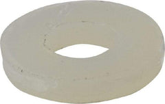 Made in USA - #8 Screw, Grade 6/6 Nylon Standard Flat Washer - 0.173" ID x 3/8" OD, 0.062" Thick, Plain Finish - Top Tool & Supply