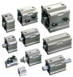 SMC PNEUMATICS - 3-15/16" Stroke x 2-1/2" Bore Double Acting Air Cylinder - 1/4 Port, 1/2-20 Rod Thread, 145 Max psi, 15 to 160°F - Top Tool & Supply