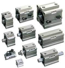 SMC PNEUMATICS - 1-9/16" Stroke x 4" Bore Double Acting Air Cylinder - 3/8 Port, 3/4-16 Rod Thread, 145 Max psi, 15 to 160°F - Top Tool & Supply