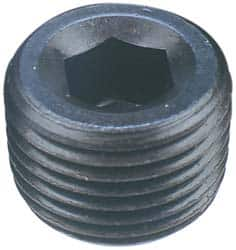 Made in USA - 1-1/4-11-1/2, 1-1/4" OAL, Alloy Steel Socket Pressure Plug - Top Tool & Supply