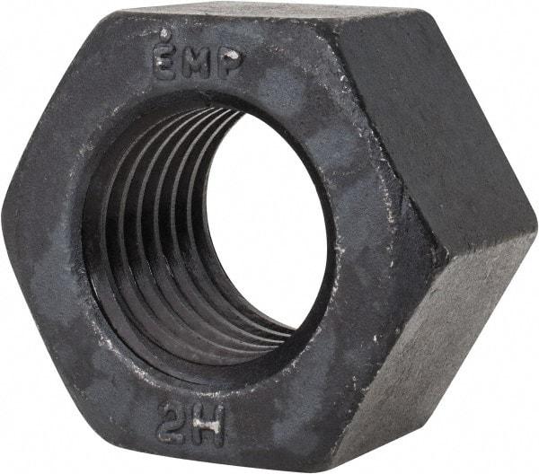 Value Collection - 1-3/8 - 6 UNC Steel Right Hand Heavy Hex Nut - 2-3/16" Across Flats, 1-11/32" High, Uncoated, 2B Class of Fit - Top Tool & Supply