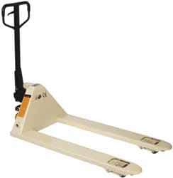 Wesco Industrial Products - 5,500 Lb Capacity, 7-1/4" Lift Economy Pallet Truck - 2.9" Min Lift Height, 48" Fork Length x 27" Fork Width, 27" Overall Width - Top Tool & Supply