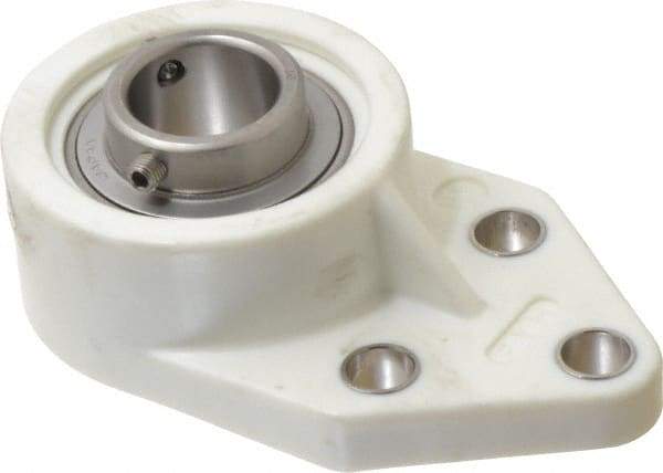 Value Collection - 1" ID, 1-3/8" OAL x 4-9/16" OAH 3 Bolt Flange Mounted Bearing - 1,764 Lb Static Cap, 3,147 Lb Dyn Cap, 1-5/8" Btw Mnt Hole Ctrs, Stainless Steel - Top Tool & Supply