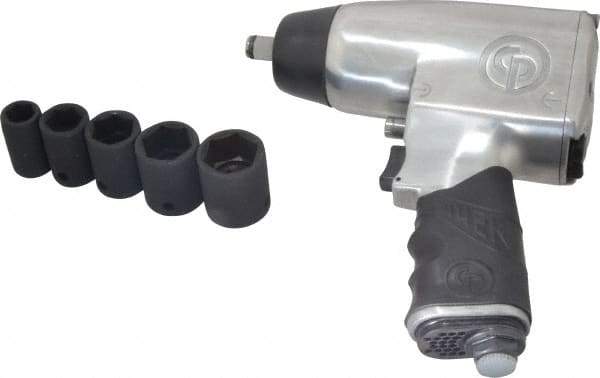 Chicago Pneumatic - 1/2" Drive, 8,400 RPM, 200 Ft/Lb Torque Impact Wrench Set - Pistol Grip Handle, 1,020 IPM, 12 CFM, 90 psi, 1/4" NPTF Inlet - Top Tool & Supply