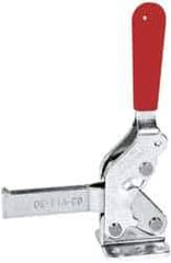 De-Sta-Co - 600 Lb Holding Capacity, Vertical Handle, Manual Hold Down Toggle Clamp - 66° Handle Movement, 75° Bar Opening, Solid Bar, Flanged Base, Electro-Plated Zinc, Carbon Steel - Top Tool & Supply