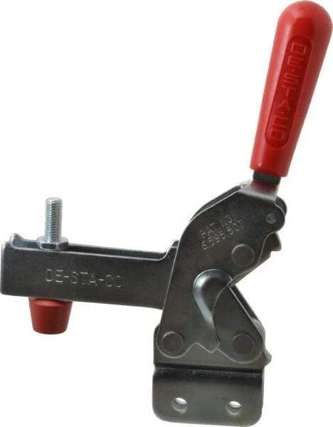 De-Sta-Co - 1,400 Lb Holding Capacity, Vertical Handle, Manual Hold Down Toggle Clamp - 66° Handle Movement, 78° Bar Opening, U-Bar, Straight Base, Electro-Plated Zinc, Carbon Steel - Top Tool & Supply