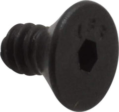 Value Collection - #6-32 UNC Hex Socket Drive, 82° Flat Screw - Alloy Steel, Black Oxide Finish, Fully Threaded, 1/4" OAL - Top Tool & Supply