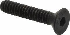 Value Collection - #10-24 UNC Hex Socket Drive, 82° Flat Screw - Alloy Steel, Black Oxide Finish, Fully Threaded, 1" OAL - Top Tool & Supply