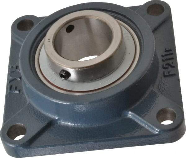 Value Collection - 2" ID, 6-3/8" OAW x 6-3/8" OAL x 6-3/8" OAH 4-Bolt High Temperature Flange Bearing - 6,470 Lb Static Cap, 9,550 Lb Dyn Cap, 5-1/8" Btw Mnt Hole Ctrs, 63/64" Base-to-Ctr Ht, Cast Iron - Top Tool & Supply