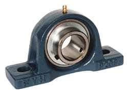 Value Collection - 2" ID, 4-29/32" OAW x 8-5/8" OAL x 4-29/32" OAH High Temperature Ball Bearing Pillow Block - 6,470 Lb Static Cap, 9,550 Lb Dyn Cap, 6.719" Btw Mnt Hole Ctrs, 2-1/2" Base-to-Ctr Ht, Cast Iron - Top Tool & Supply