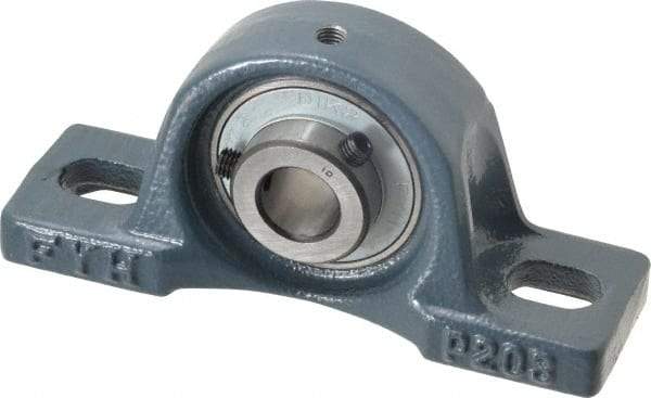 Value Collection - 5/8" ID, 2-3/8" OAW x 5" OAL x 2-3/8" OAH High Temperature Ball Bearing Pillow Block - 1,650 Lb Static Cap, 2,830 Lb Dyn Cap, 3-3/4" Btw Mnt Hole Ctrs, 1-3/16" Base-to-Ctr Ht, Cast Iron - Top Tool & Supply