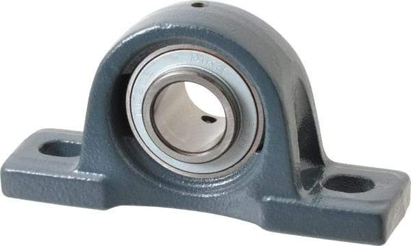 Value Collection - 1" ID, 2-25/32" OAW x 5-1/2" OAL x 2-25/32" OAH High Temperature Ball Bearing Pillow Block - 1,740 Lb Static Cap, 3,100 Lb Dyn Cap, 4-1/8" Btw Mnt Hole Ctrs, 1-7/16" Base-to-Ctr Ht, Cast Iron - Top Tool & Supply