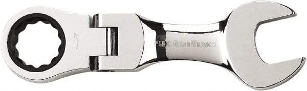 GearWrench - 3/8" 12 Point Flexhead Combination Wrench - Chrome Vanadium Steel, Full Polish Finish - Top Tool & Supply