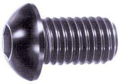 Holo-Krome - 5/16-18 UNC Hex Socket Drive, Button Screw - Alloy Steel, Black Oxide Finish, Fully Threaded, 1/2" Length Under Head - Top Tool & Supply