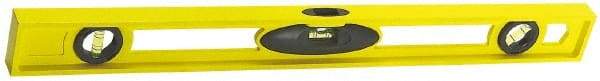 Stanley - 48" Long 3 Vial I-Beam Level - ABS Plastic, Yellow, 1 45°, 1 Level & 1 Plumb Vials - Top Tool & Supply