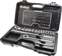 Blackhawk by Proto - 17 Piece 1/2" Drive Socket Set - 6, 12 Points, 3/8" to 1-1/4" Range, Inch Measurement Standard - Top Tool & Supply