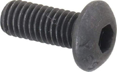 Value Collection - #10-32 UNF Hex Socket Drive, Button Screw - Alloy Steel, Black Oxide Finish, Fully Threaded, 1/2" Length Under Head - Top Tool & Supply