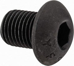 Value Collection - 3/8-24 UNF Hex Socket Drive, Button Screw - Alloy Steel, Black Oxide Finish, Fully Threaded, 1/2" Length Under Head - Top Tool & Supply