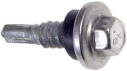 Buildex - 1/4", Hex Washer Head, Hex Drive, 7/8" Length Under Head, #1 Point, Self Drilling Screw - Top Tool & Supply