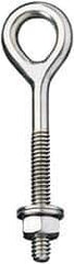 Ronstan - 5/16-18, Electropolished Finish, Stainless Steel Forged Eye Bolt - 2" Thread Length, 12.7mm ID x 35mm OD, 6" Shank Length - Top Tool & Supply