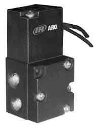 ARO/Ingersoll-Rand - 1/8", 4-Way Stacking Solenoid Valve with Speed Control - 12 VDC, 0.2 CV Rate, 2.4" High - Top Tool & Supply