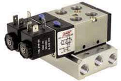 ARO/Ingersoll-Rand - 1/4", 4-Way 3-Position Maxair Stacking Solenoid Valve - 12 VDC, 0.7 CV Rate, 1.81" High - Top Tool & Supply