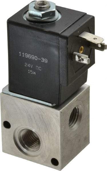 ARO/Ingersoll-Rand - 1/4", CAT Series 3-Way 2-Position Stacking Solenoid Valve - 24 VDC, 0.2 CV Rate, 3-1/2" High - Top Tool & Supply