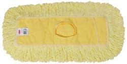 Rubbermaid - 18" Long x 5" Wide Yarn Blend Dust Mop Head - Envelope Connection, Yellow, Looped Head - Top Tool & Supply