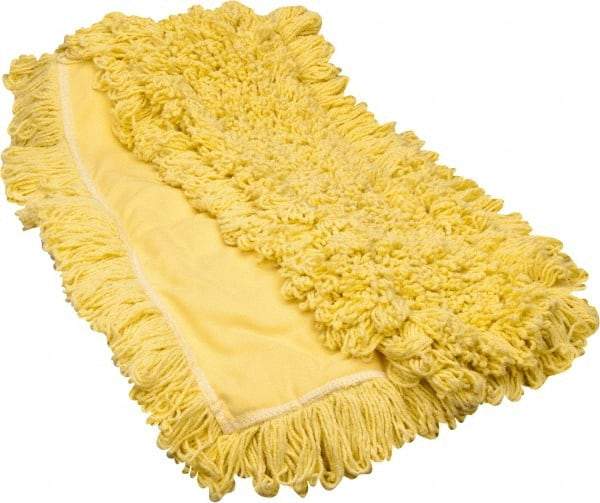 Rubbermaid - 60" Long x 5" Wide Yarn Blend Dust Mop Head - Envelope Connection, Yellow, Looped Head - Top Tool & Supply