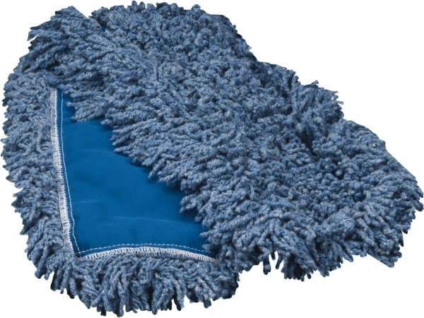 Rubbermaid - 36" Long x 5" Wide Yarn Blend Dust Mop Head - Slip-On/Slip-Through Backing, Blue, Twisted Loop Head - Top Tool & Supply