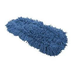 Rubbermaid - 18" Long x 5" Wide Synthetic Dust Mop Head - Slip-On/Slip-Through Backing, Blue, Twisted Loop Head - Top Tool & Supply